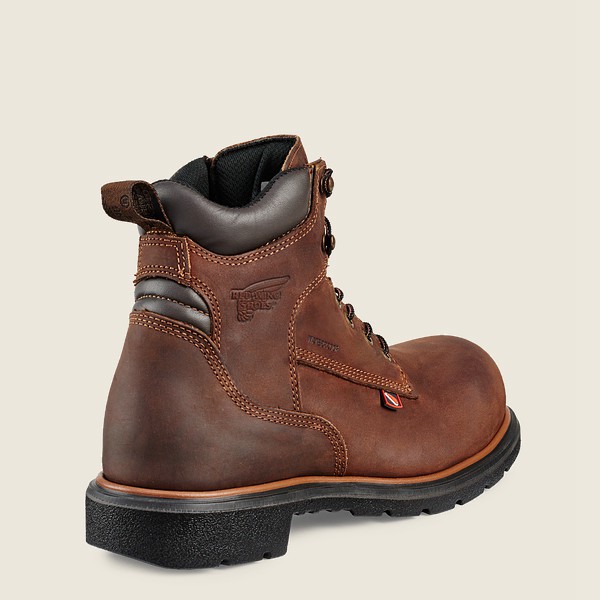 Red Wing Mens Work Boots - Dynaforce® - 6-inch Waterproof Soft Toe - Brown - GJU742190